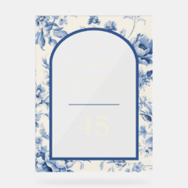 Elegante Something Blue Chinoiserie Bruiloftsfeest Acryl Bord