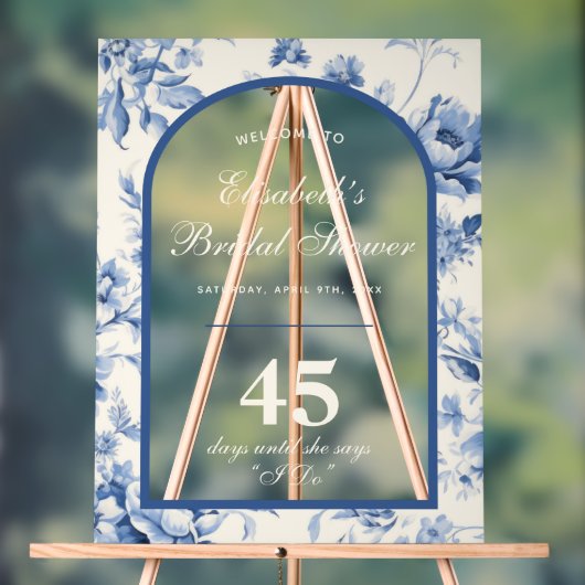 Elegante Something Blue Chinoiserie Bruiloftsfeest Acryl Bord (Neutraal)