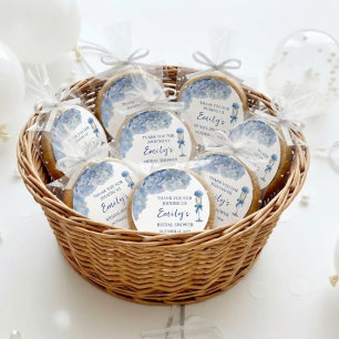 Elegante Something Blue Hortensia Bloem Ronde Sticker