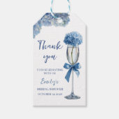 Elegante Something Blue Hydrangea Bruidsherinnerin Cadeaulabel (Voorkant)