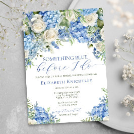 Elegante Something Blue Hydrangea Bruiloftsborrel Kaart
