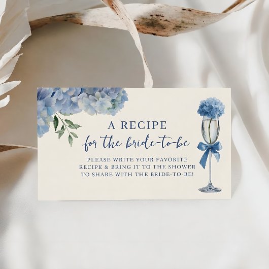 Elegante Something Blue Hydrangea Recept Bruids Informatiekaartje