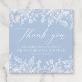 Elegante Something Blue Victoriaanse Bruidsuitnodi Bedankjes Labels (Voorkant)