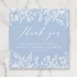 Elegante Something Blue Victoriaanse Bruiloftsborr Bedankjes Labels