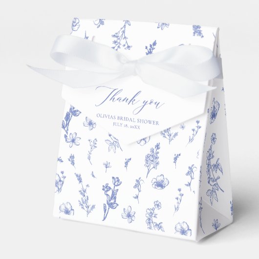 Elegante Something Blue voor ik Bruidsbad doe Bedankdoosjes (Voorkant Zijde)
