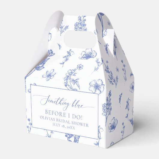 Elegante Something Blue voor ik doe Bruidsfeest Bedankdoosjes (Voorkant Zijde)