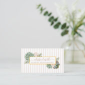 Elegante Sophisticate Bloembladeren Lijst & Streep Visitekaartje (Staand voorkant)
