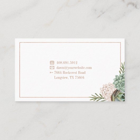 Elegante Sophisticate Bloembladeren Lijst & Streep Visitekaartje (Achterkant)
