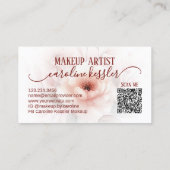 Elegante Sophisticated Blush Pink Red Floral Art Visitekaartje (Achterkant)