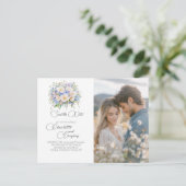 Elegante Sophisticated Floral Wedding Bewaar de da Aankondigingskaart (Staand voorkant)