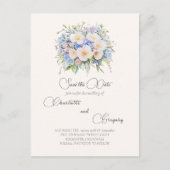 Elegante Sophisticated Floral Wedding Bewaar de da Aankondigingskaart (Voorkant)