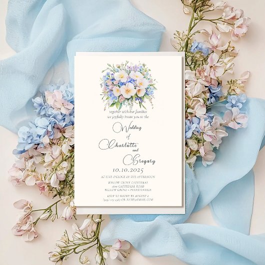 Elegante Sophisticated Floral Wedding Kaart