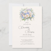 Elegante Sophisticated Floral Wedding Kaart (Voorkant)