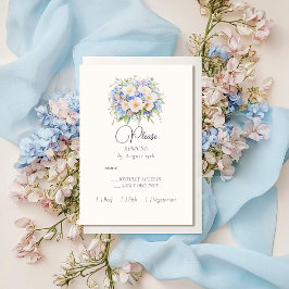 Elegante Sophisticated Floral Wedding RSVP Kaartje