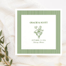 Elegante Sophisticated Green Custom Wedding Servet