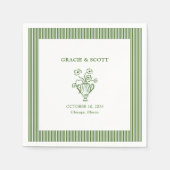Elegante Sophisticated Green Custom Wedding Servet (Voorkant)