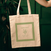 Elegante Sophisticated Hand getrokken Green Weddin Tote Bag