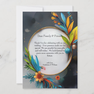 Elegante Sophisticated Luxury Botanical Wedding Bedankkaart