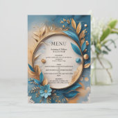 Elegante Sophisticated Luxury Botanical Wedding Menu (Staand voorkant)