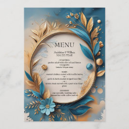 Elegante Sophisticated Luxury Botanical Wedding Menu