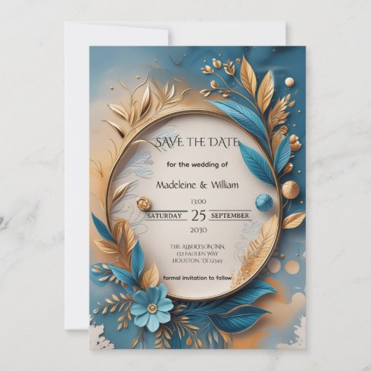 Elegante Sophisticated Luxury Botanical Wedding Save The Date (Voorkant)