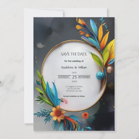 Elegante Sophisticated Luxury Botanical Wedding Save The Date (Voorkant)