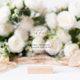 Elegante Sophisticated Script Wedding Acryl Uitnodigingen