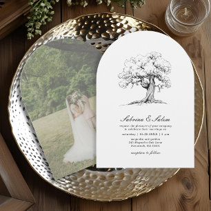 Elegante Southern Oak Garden Arch foto bruiloft Kaart