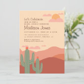 Elegante Southwest Desert bruids douche uitnodigin Kaart (Staand voorkant)