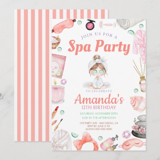 Elegante Spa dag verjaardag Kaart (Voorkant / Achterkant)