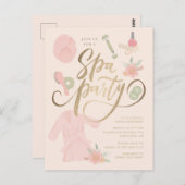 Elegante spa-feestuitnodiging met namaakgoud  briefkaart (Voorkant / Achterkant)