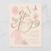 Elegante spa-feestuitnodiging met namaakgoud  briefkaart (Voorkant)