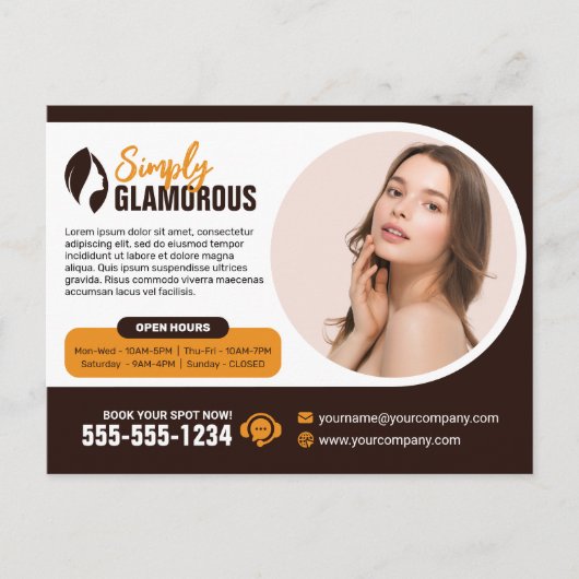 Elegante Spa Schoonheidssalon Make-up Nagels & Fac Briefkaart (Voorkant)