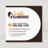 Elegante Spa Schoonheidssalon Make-up Nagels & Fac Vierkante Visitekaartje (Voorkant)