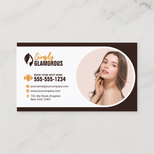 Elegante Spa Schoonheidssalon Make-up Nagels & Fac Visitekaartje