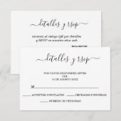 Elegante Spaanse Boda QR code Details Y RSVP Kaartje (Voorkant / Achterkant)