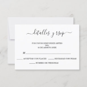 Elegante Spaanse Boda QR code Details Y RSVP Kaartje