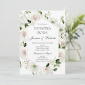 Elegante Spaanse bruiloft Kaart (Staand voorkant)