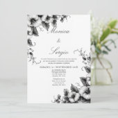 Elegante Spaanse minimalistische bruiloft Kaart (Staand voorkant)