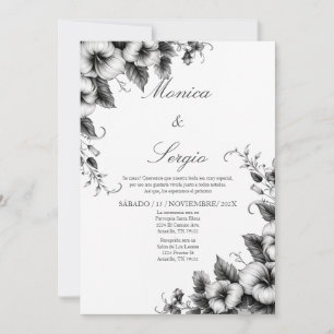 Elegante Spaanse minimalistische bruiloft Kaart