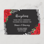 Elegante Spaanse Roos & Kant (rood/zwart) Informatiekaartje (Voorkant)