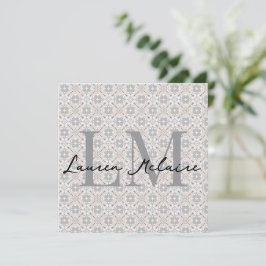 Elegante Spaanse tegel monogram schrift naamkaart