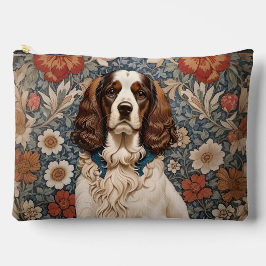 Elegante Spaniel op Bloemige Achtergrond Etui (Voorkant)