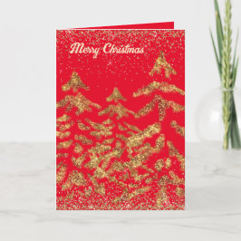 Elegante Spark Glam Gouden Kerstbomen Feestdagen Kaart