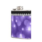 Elegante Sparkle Diamonds Paarse Heupfles (Links)