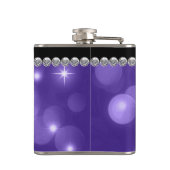 Elegante Sparkle Diamonds Paarse Heupfles (Achterkant)