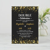 Elegante sparkle Dual Birthday Soiree Uitnodiging (Staand voorkant)