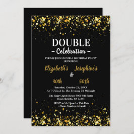 Elegante sparkle Dual Birthday Soiree Uitnodiging
