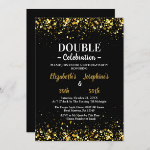 Elegante sparkle Dual Birthday Soiree Uitnodiging