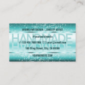 Elegante Sparkle Glitter Luxe Glam Blauwgroen Groe Visitekaartje (Achterkant)